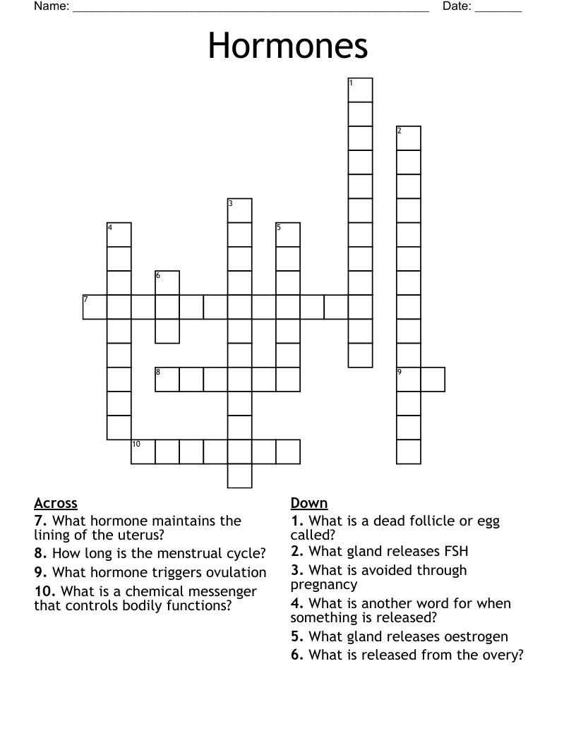 Hormones Crossword