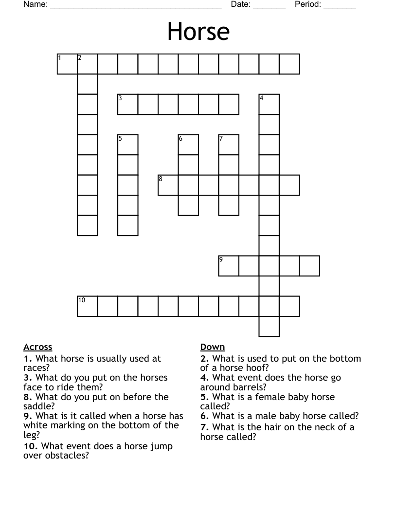 Horse Crossword