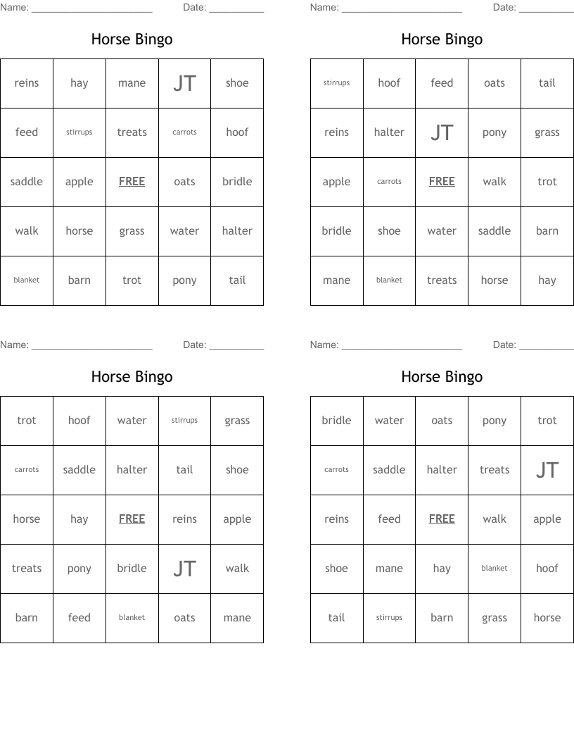 Horse Bingo