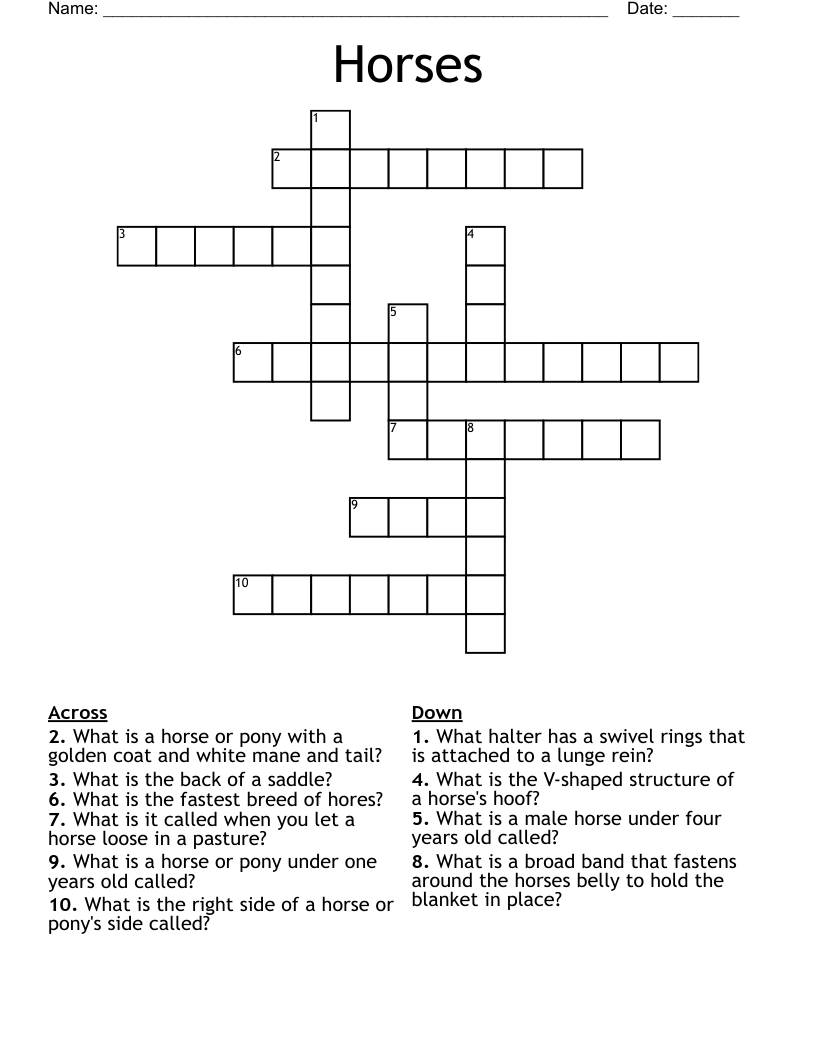 Horses Crossword