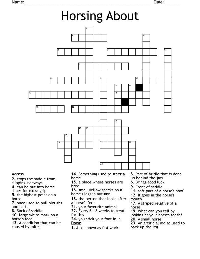 Horsing About Crossword