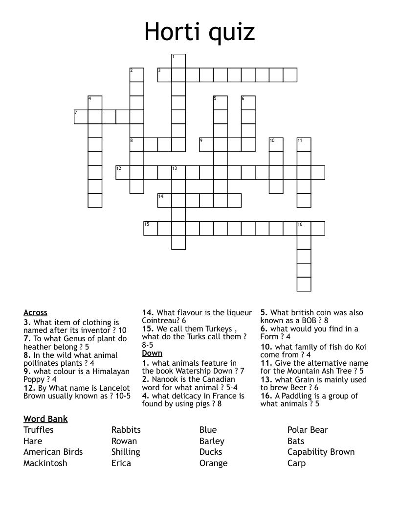 Horti quiz