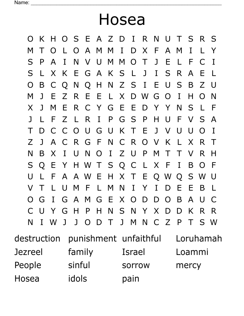 Hosea Word Search