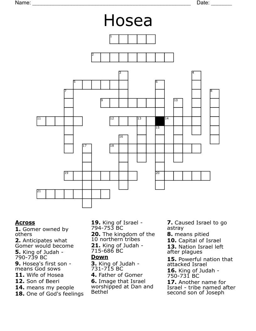 Hosea Crossword