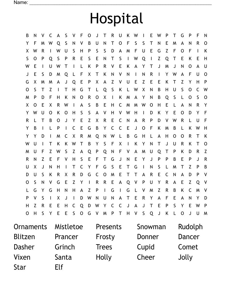 Hospital  Word Search