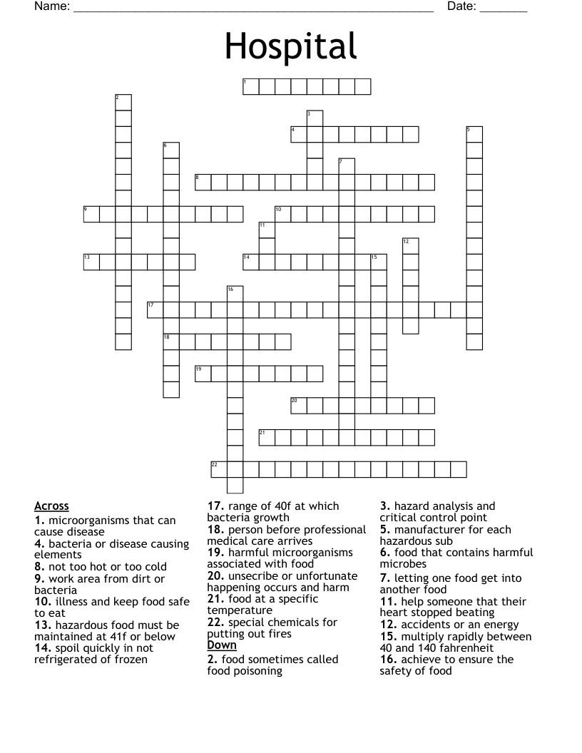 Hospital  Crossword