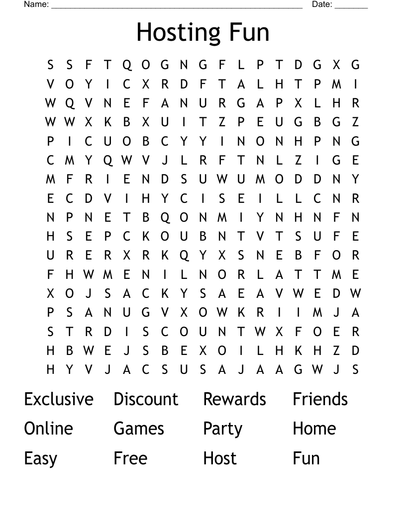 Hosting Fun Word Search