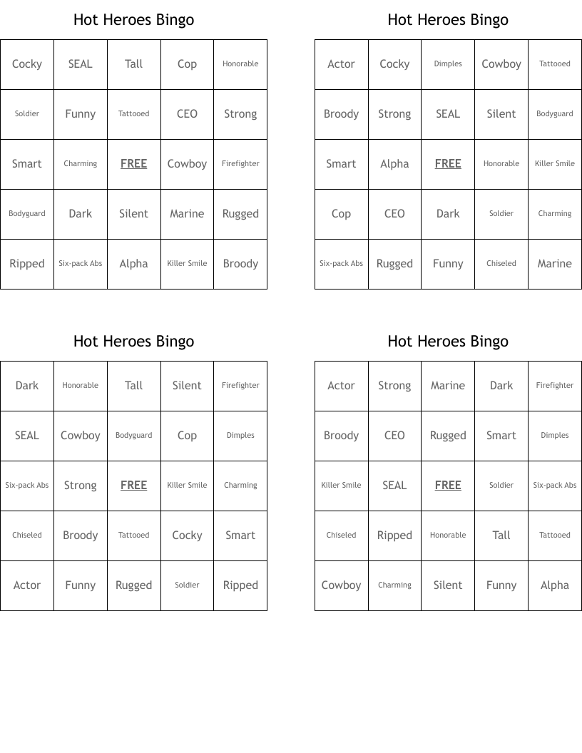 Hot Heroes Bingo