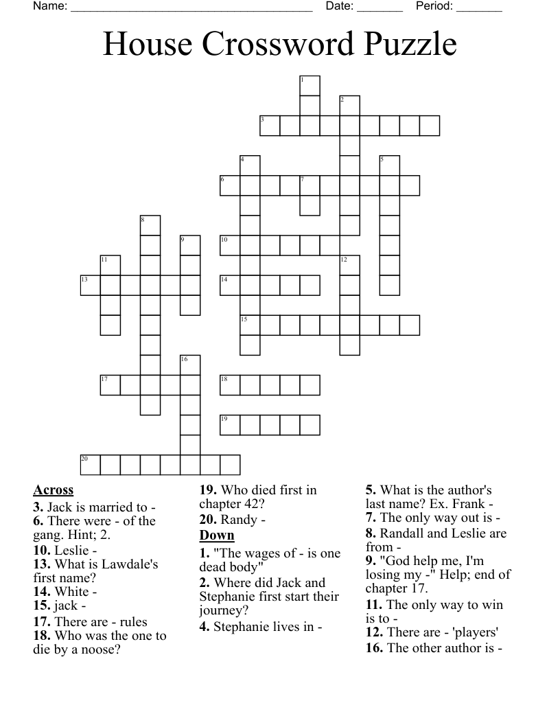 House Crossword Puzzle