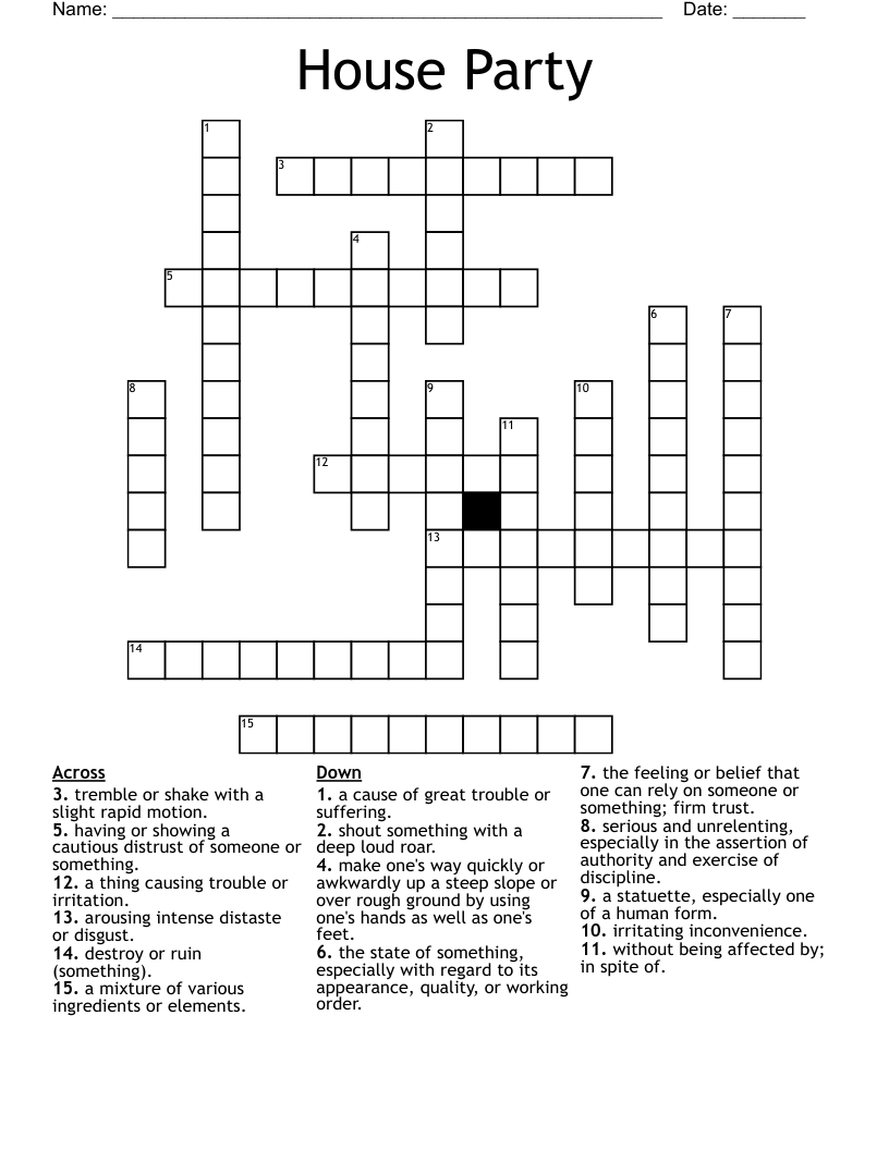 House Party Crossword