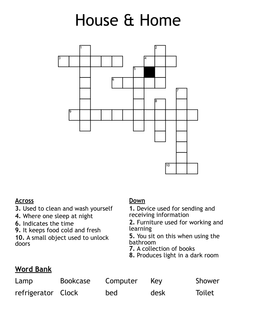 House & Home Crossword