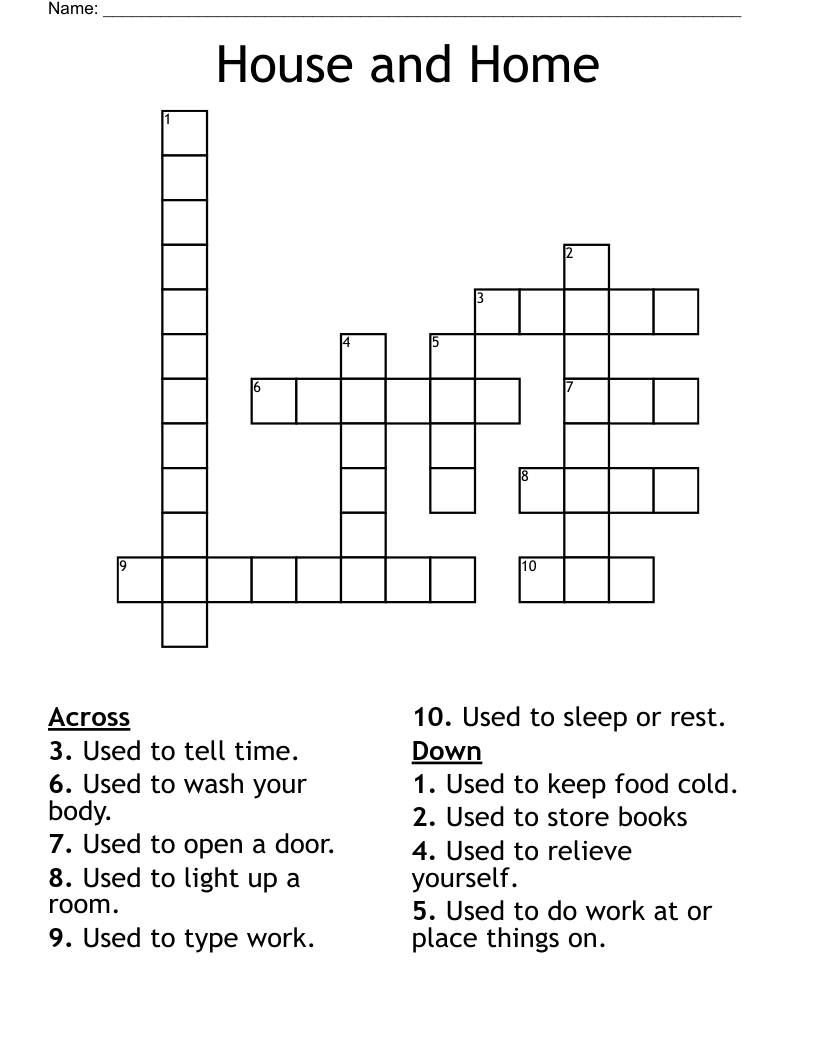 House and Home Crossword