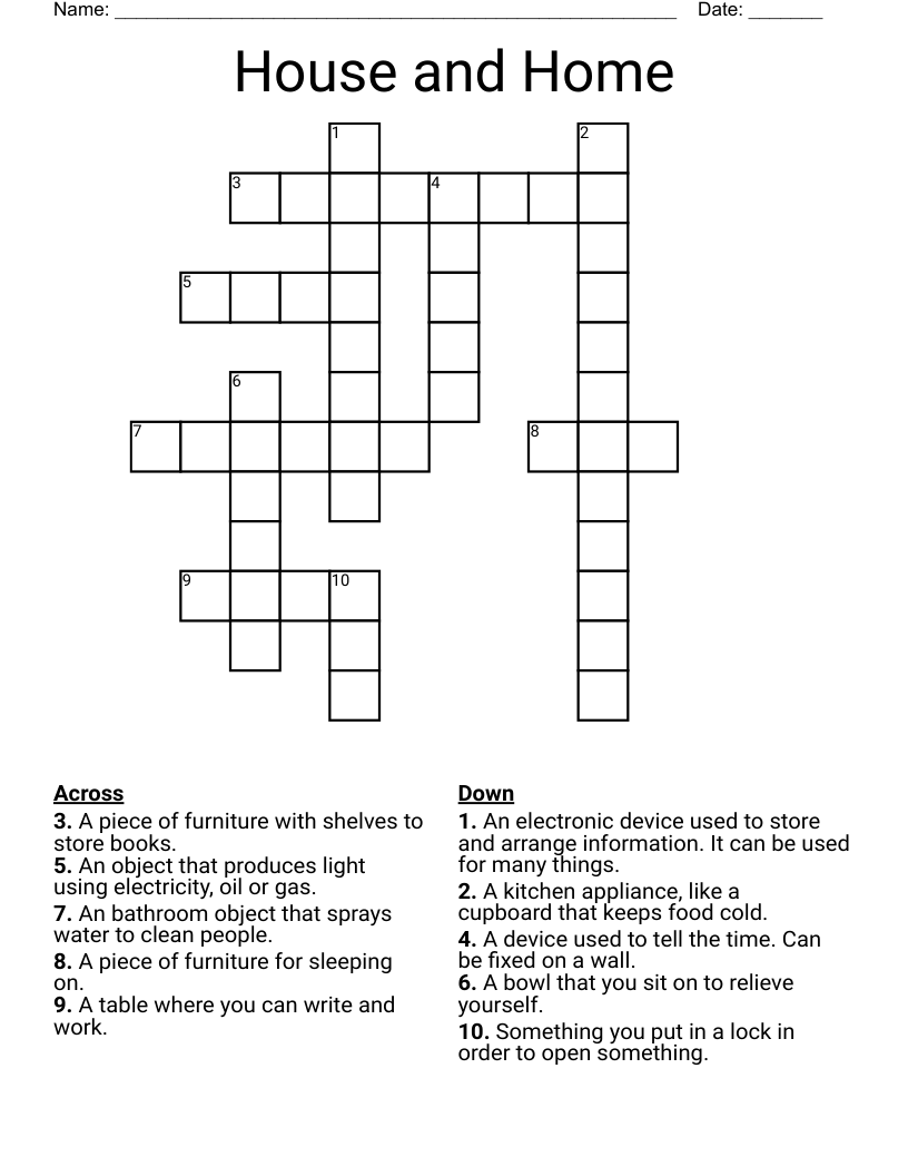 House and Home Crossword