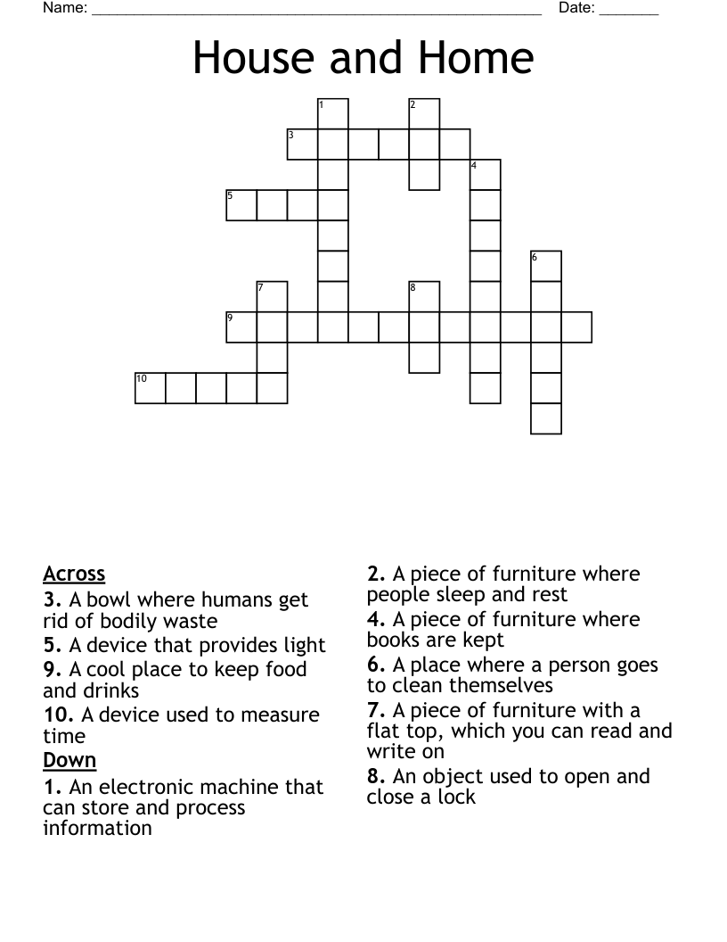 House and Home Crossword