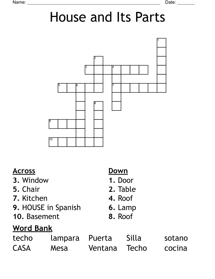 House and Its Parts Crossword