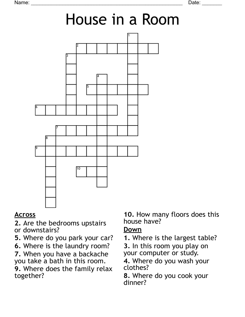 House in a Room Crossword