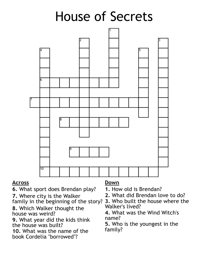 House of Secrets Crossword