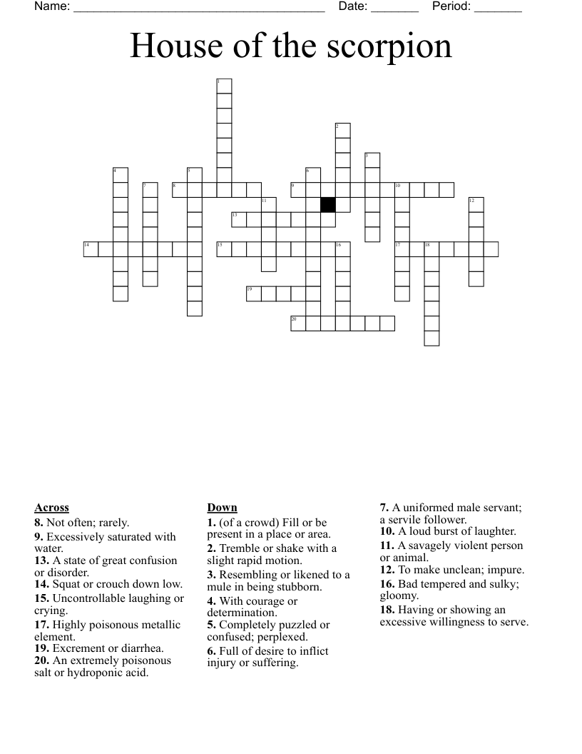 House of the scorpion Crossword