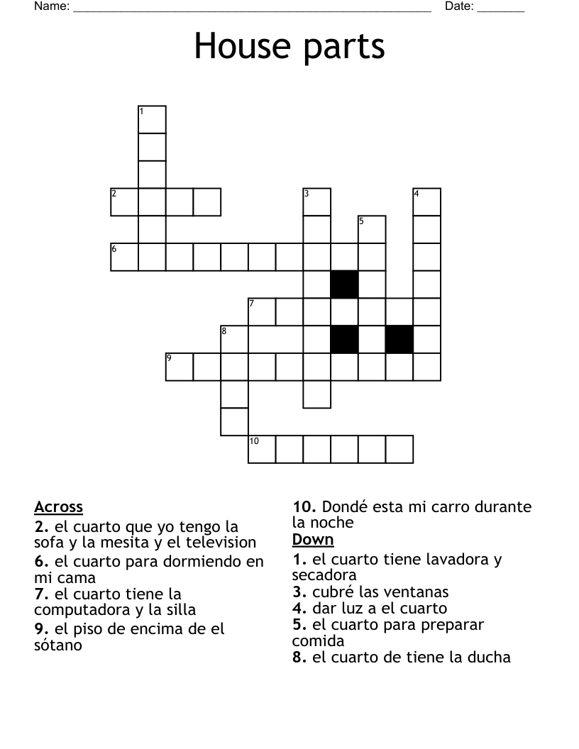 House parts Crossword
