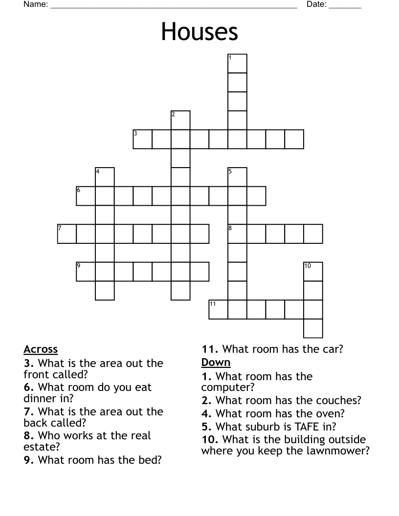 Houses Crossword