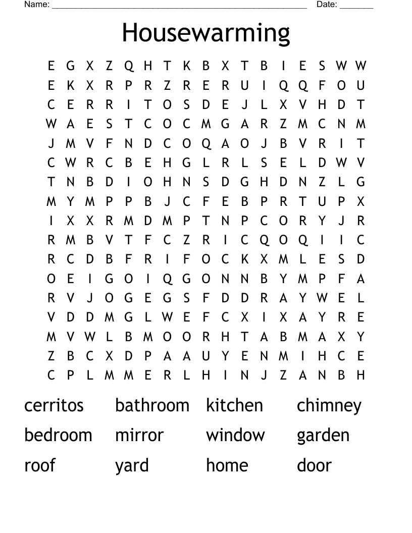 Housewarming Word Search