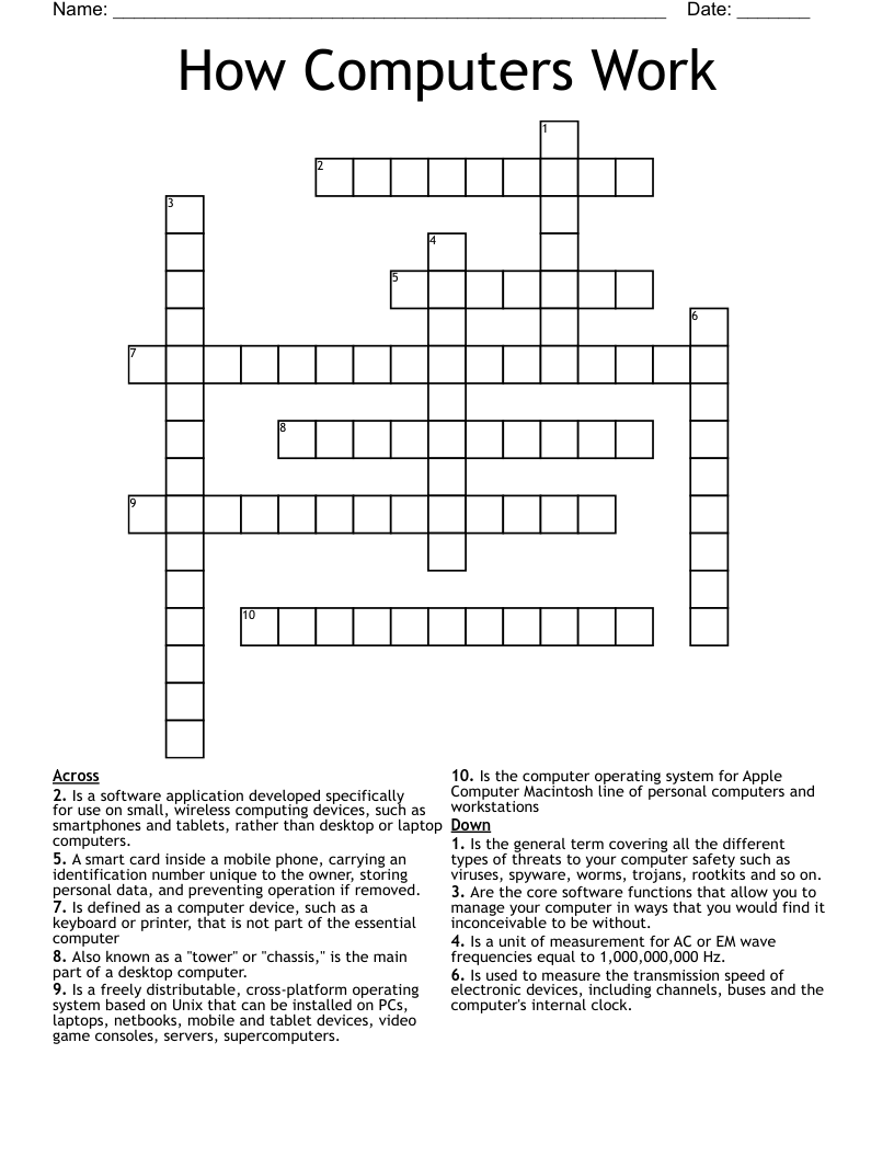 How Computers Work Crossword