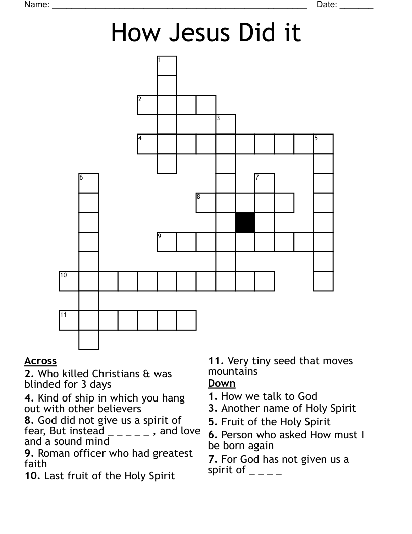 How Jesus Did it Crossword