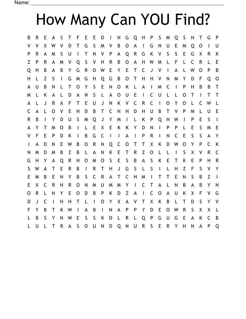How Many Can YOU Find? Word Search