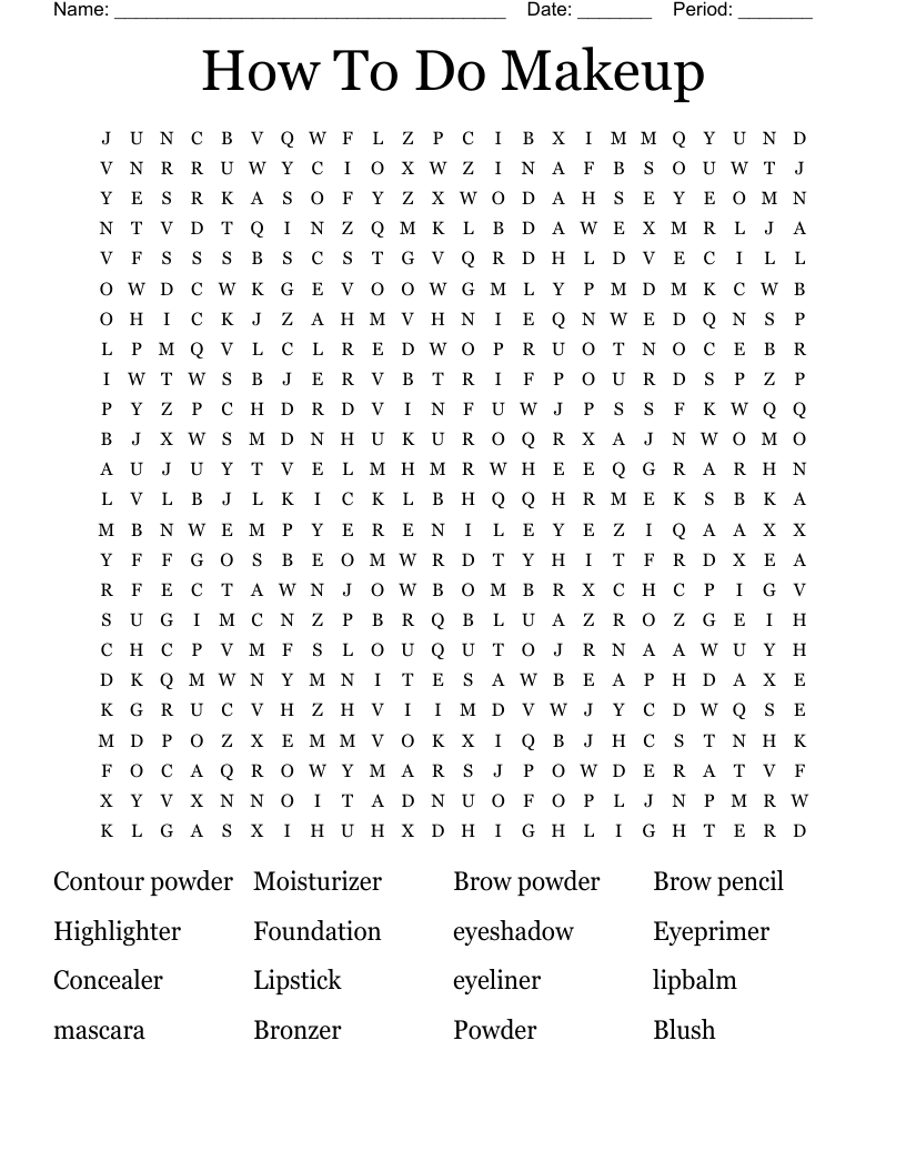 How To Do Makeup  Word Search