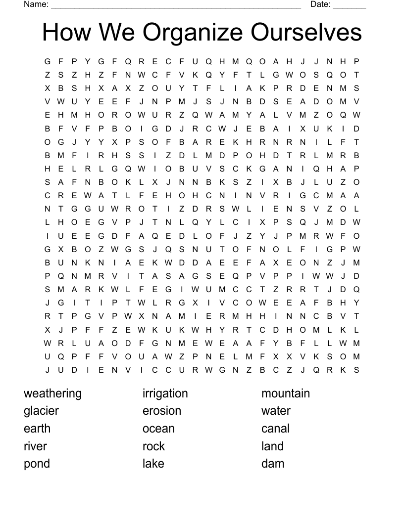 How We Organize Ourselves Word Search