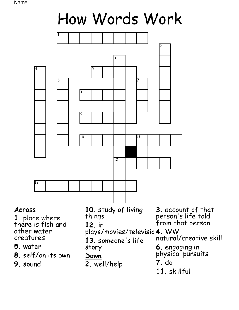 How Words Work Crossword