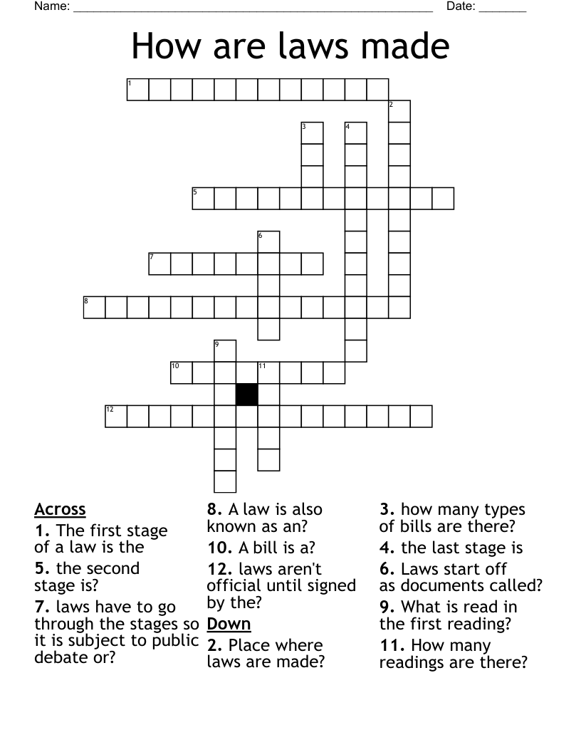 How are laws made Crossword