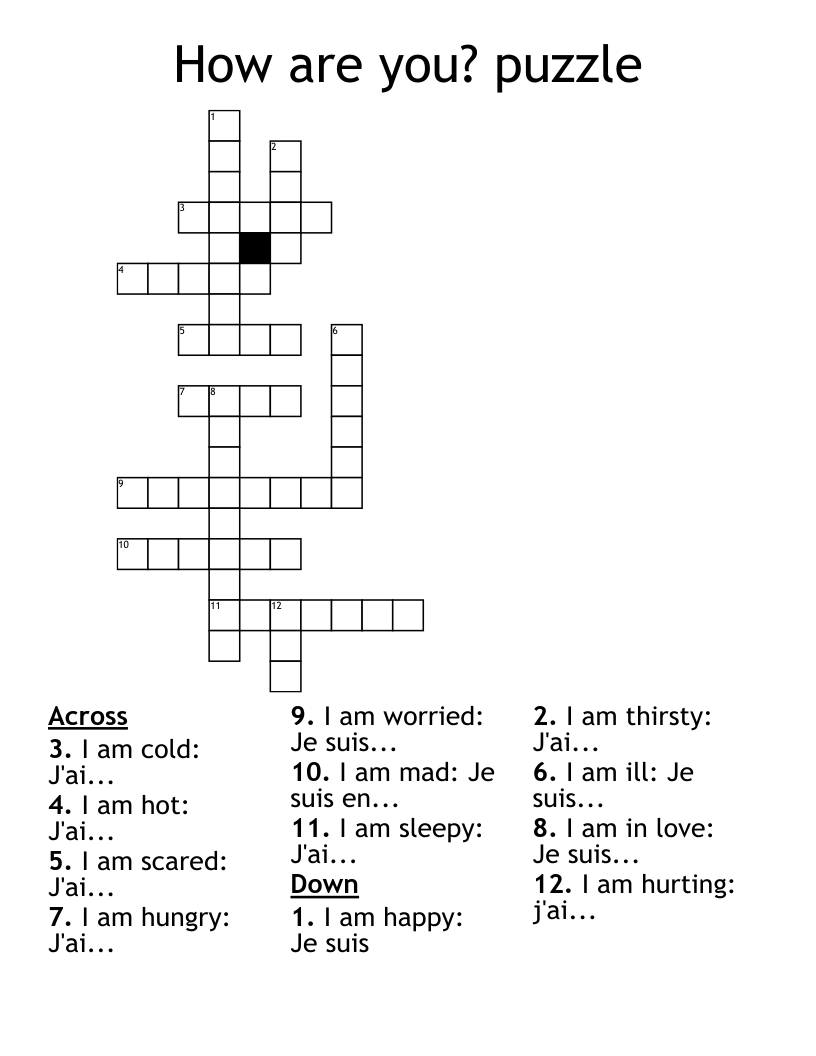 How are you? puzzle Crossword