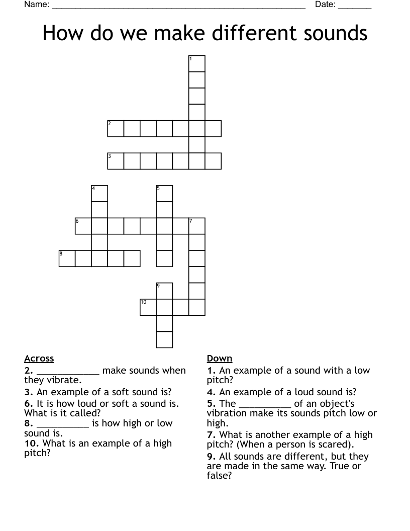 How do we make different sounds Crossword