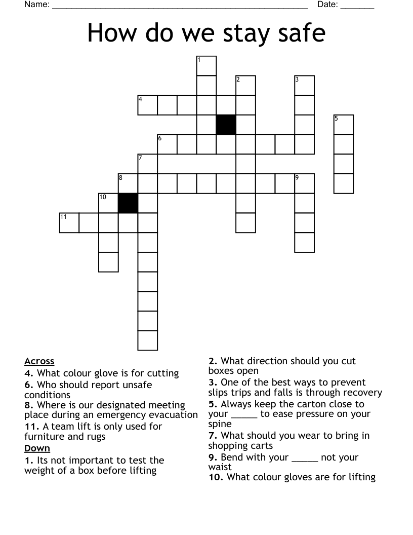 How do we stay safe Crossword