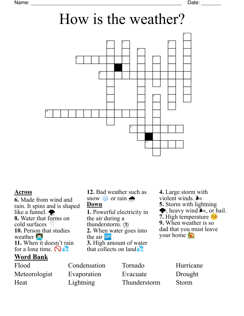How is the weather? Crossword