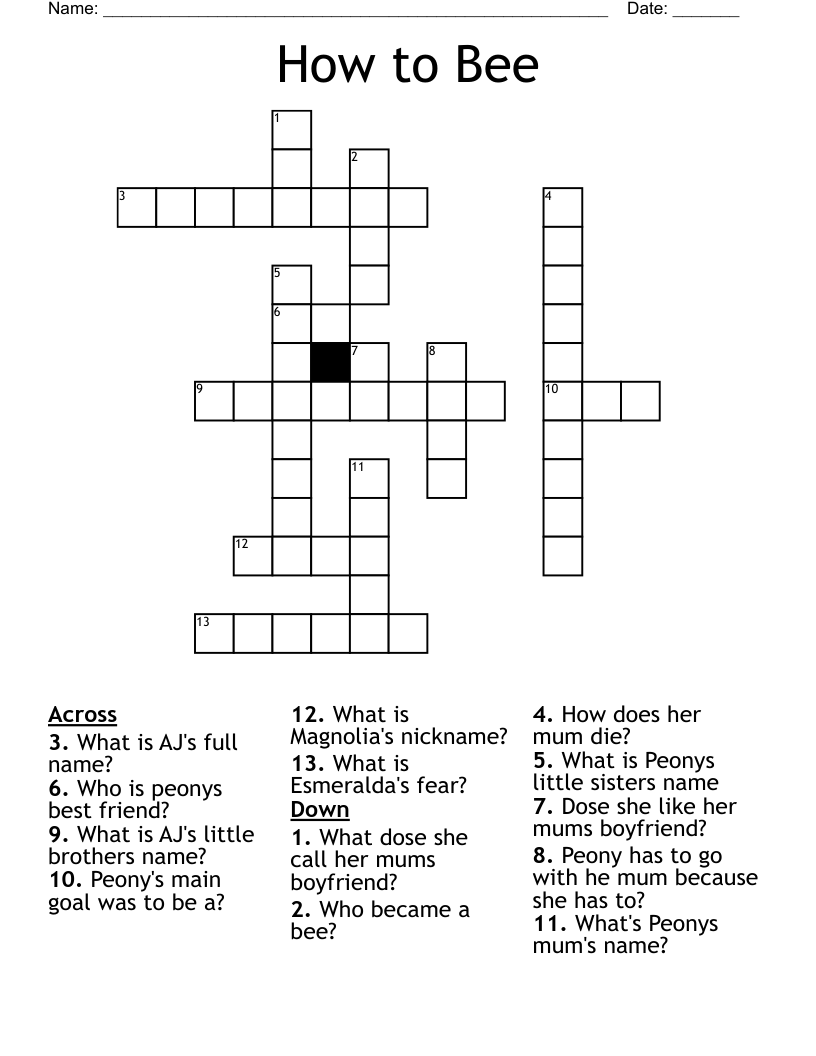 How to Bee Crossword