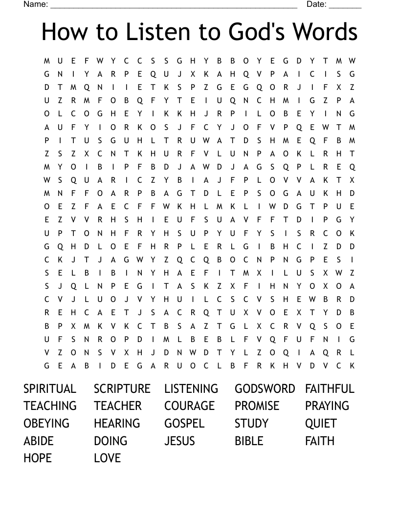 How to Listen to God's Words Word Search