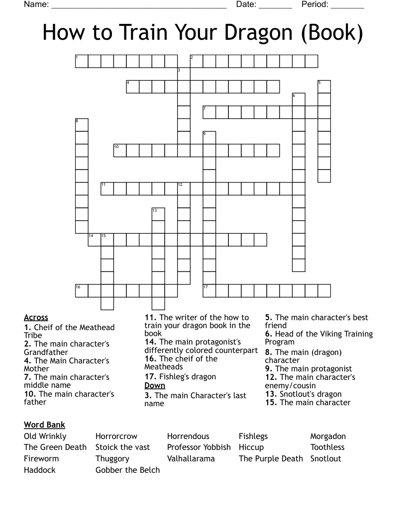 How to Train Your Dragon (Book) Crossword