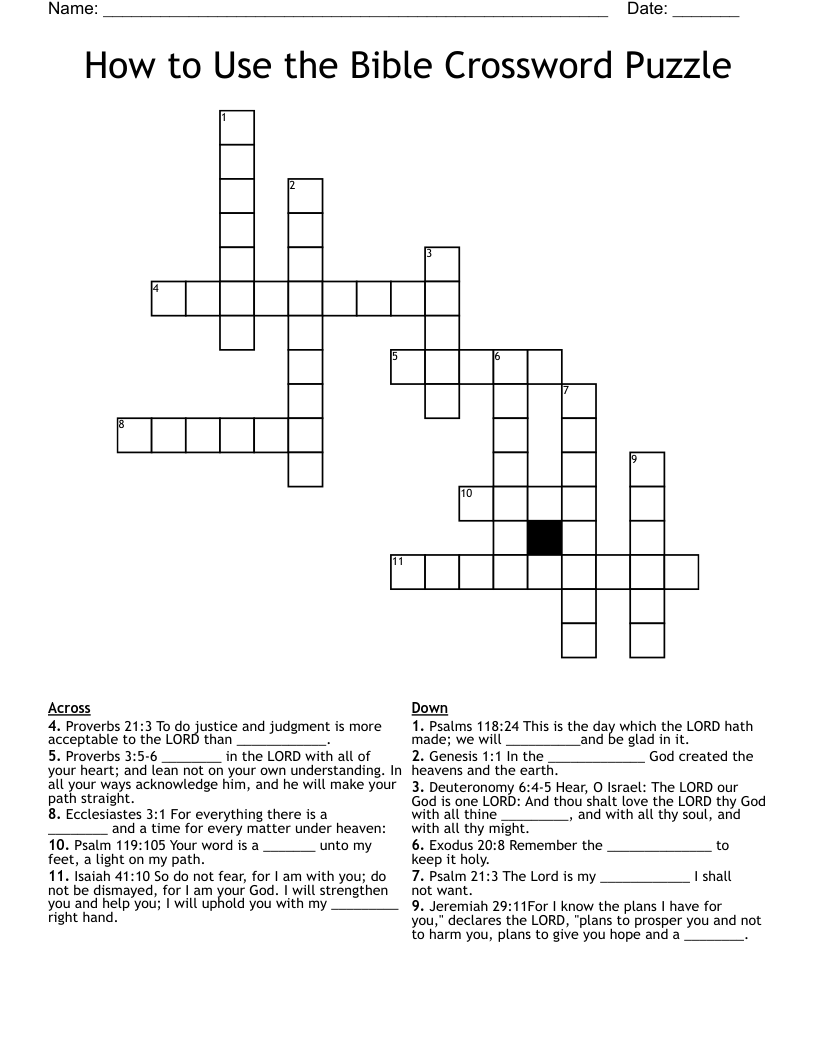 How to Use the Bible Crossword Puzzle