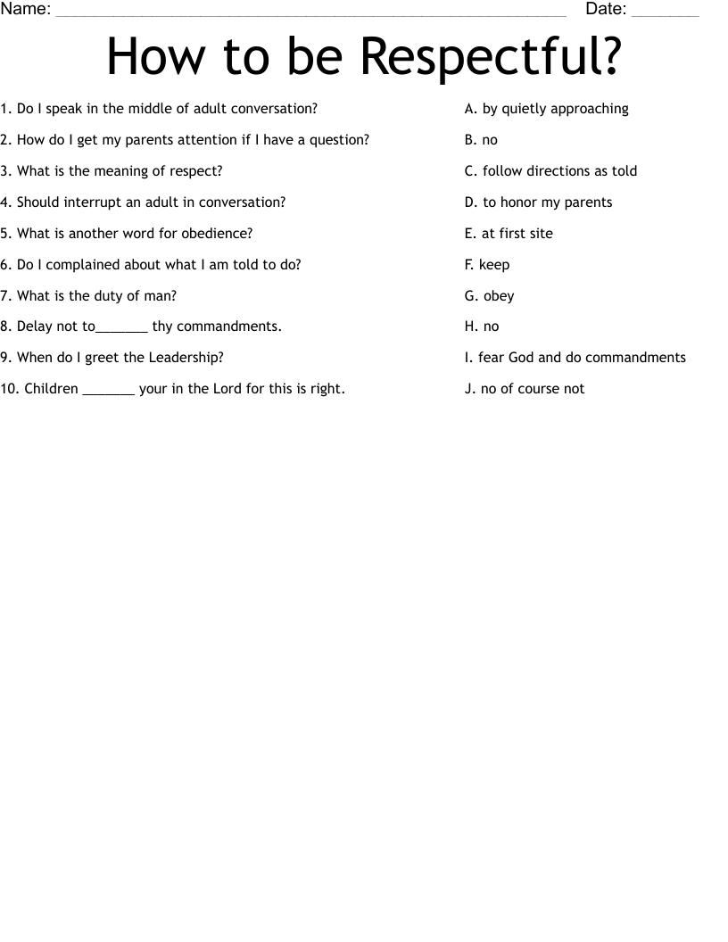 How to be Respectful?
