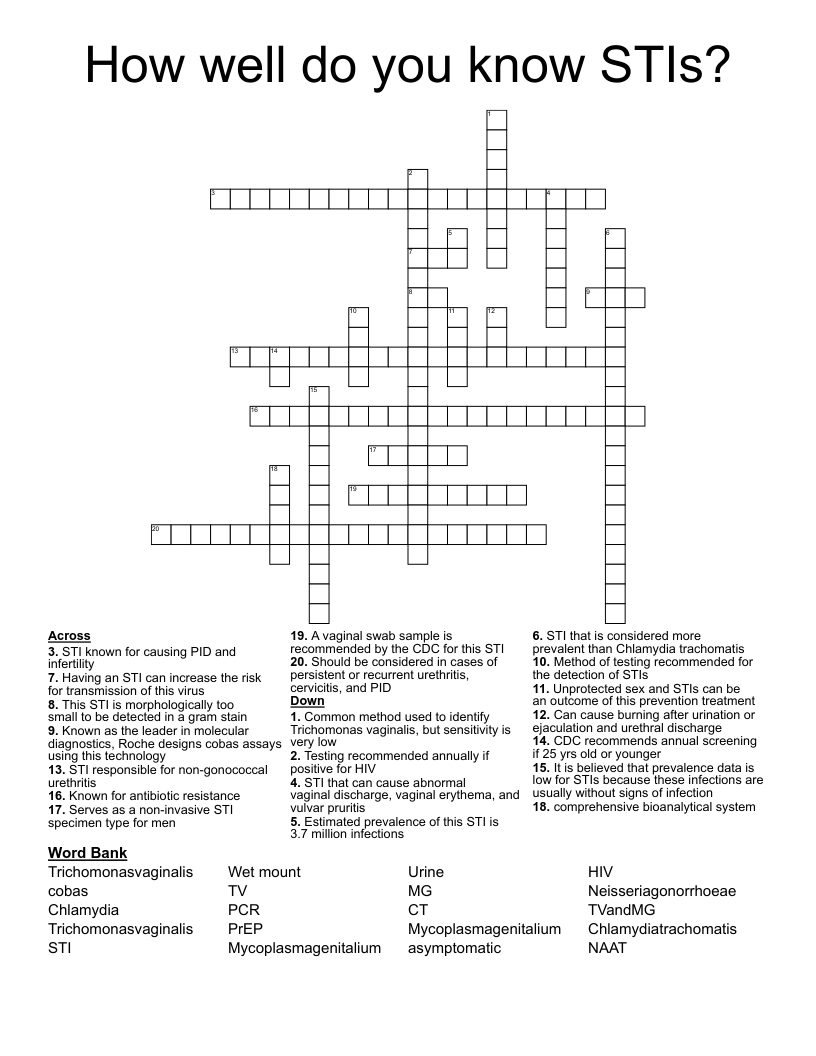 How well do you know STIs? Crossword
