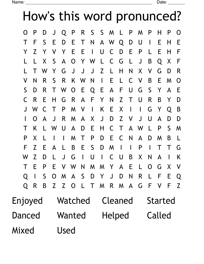How's this word pronunced? Word Search