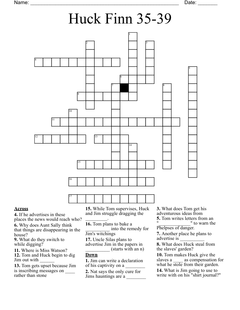 Huck Finn 35-39 Crossword