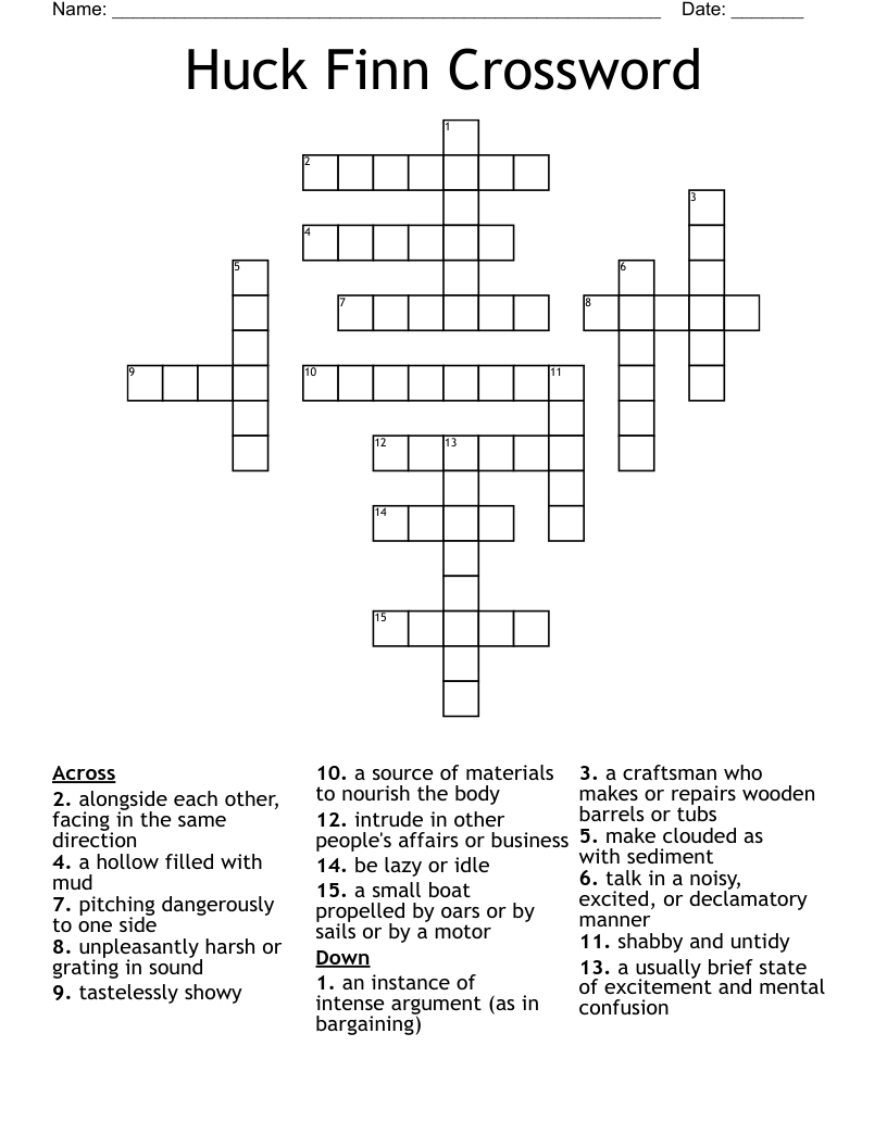 Huck Finn Crossword 
