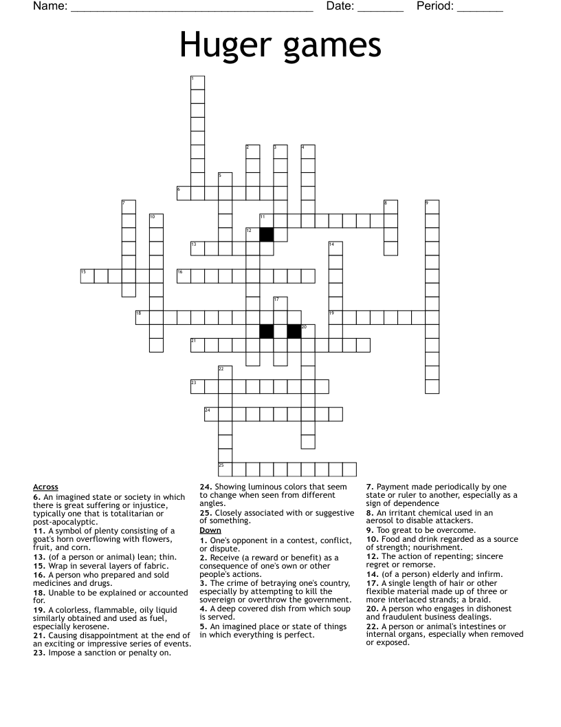 Huger games Crossword
