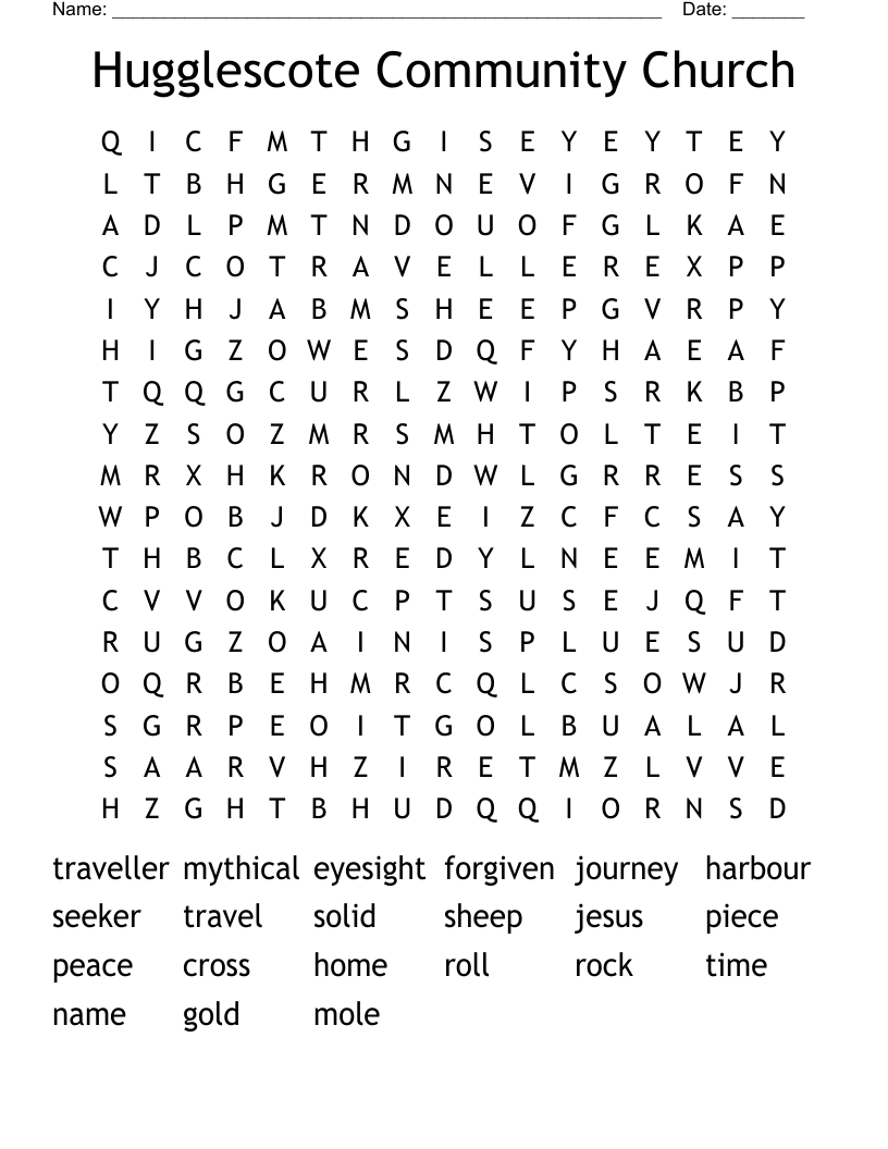 Hugglescote Community Church Word Search