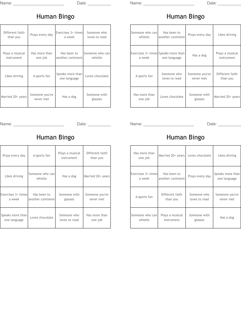 Human Bingo
