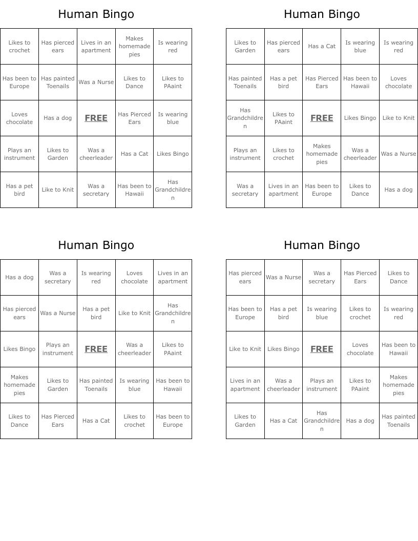 Human Bingo