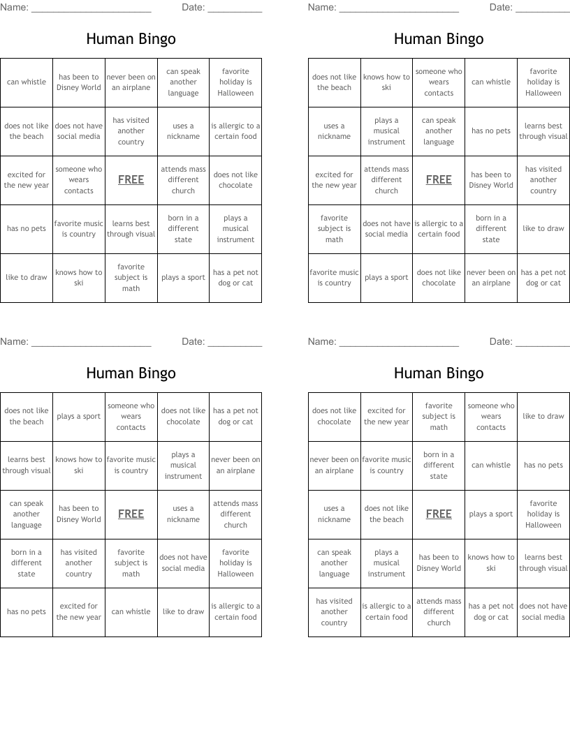Human Bingo